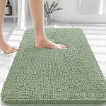 Buganda Bathroom Rugs 30x20, Quick Dry Machine Washable Chenille Bath Mats with Rubber Backing, Grey - Image 74